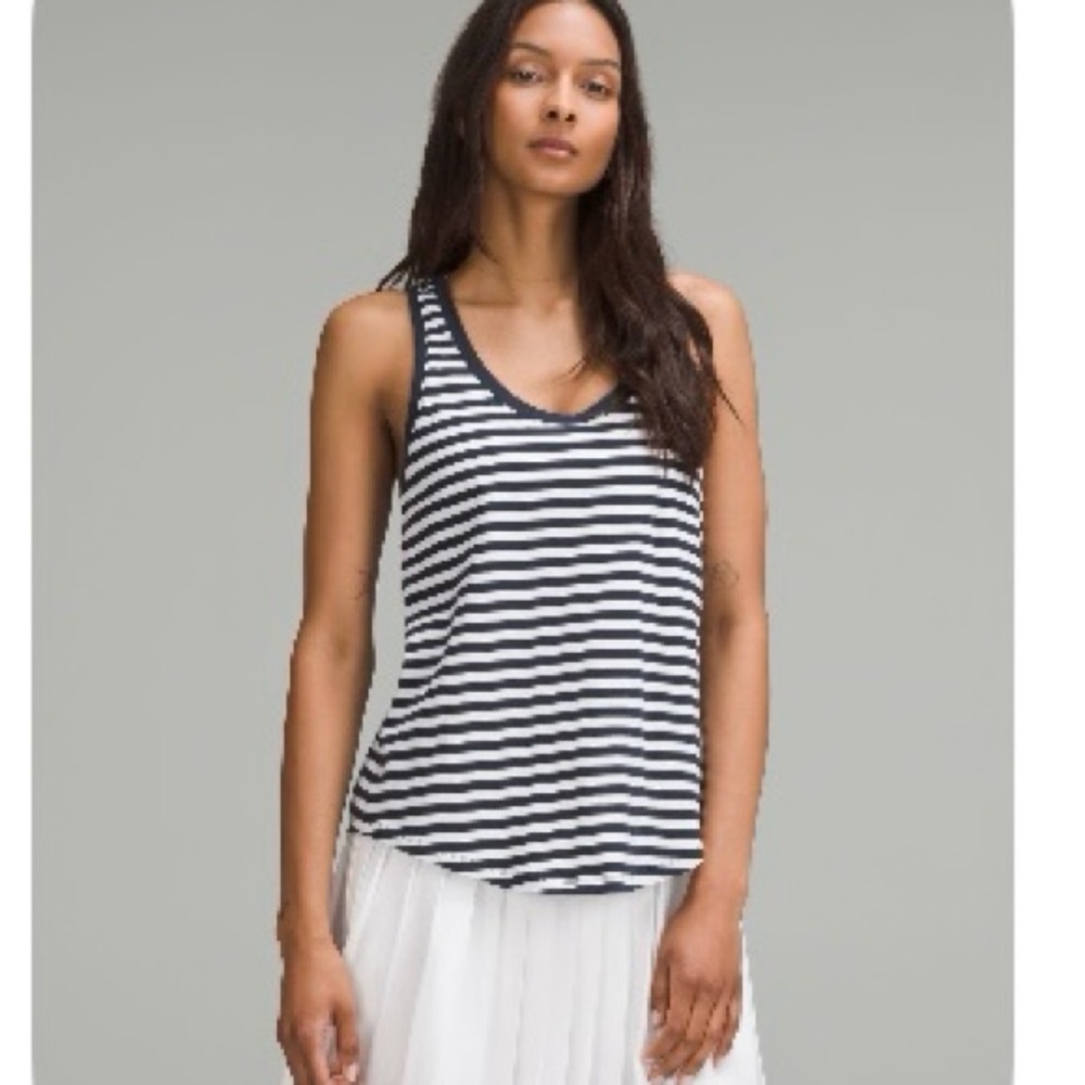 Lululemon Love Tank - Size 12 True Stripe True Navy White